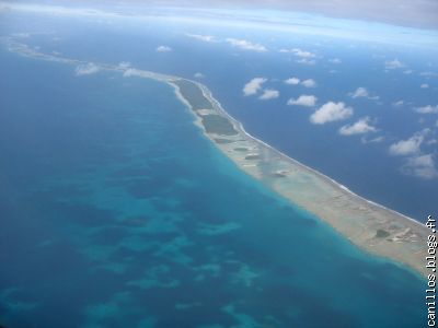 survol de l'atoll de rangiroa (lagon)